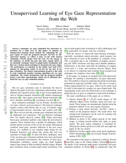 Unsupervised Learning of Eye Gaze Representation from the Web