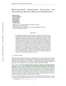 Meta-Learning Acquisition Functions for Transfer Learning in Bayesian
  Optimization