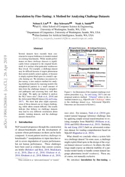 Inoculation by Fine-Tuning: A Method for Analyzing Challenge Datasets