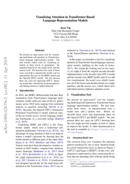 Visualizing Attention in Transformer-Based Language Representation
  Models