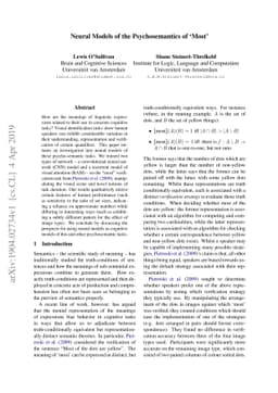Neural Models of the Psychosemantics of `Most'
