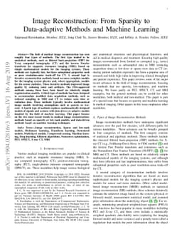 Image Reconstruction: From Sparsity to Data-adaptive Methods and Machine
  Learning