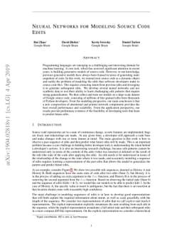 Neural Networks for Modeling Source Code Edits