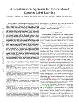 A Regularization Approach for Instance-Based Superset Label Learning