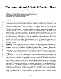 Data Shapley: Equitable Valuation of Data for Machine Learning