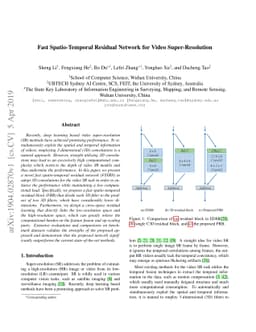 Fast Spatio-Temporal Residual Network for Video Super-Resolution
