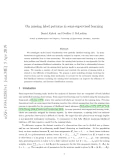 On missing label patterns in semi-supervised learning