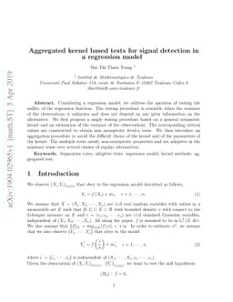 Aggregated kernel based tests for signal detection in a regression model