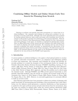 Combining Offline Models and Online Monte-Carlo Tree Search for Planning
  from Scratch