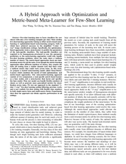 A Hybrid Approach with Optimization and Metric-based Meta-Learner for
  Few-Shot Learning