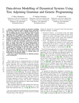 Data-driven Modelling of Dynamical Systems Using Tree Adjoining Grammar
  and Genetic Programming