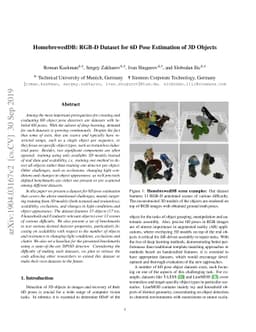 HomebrewedDB: RGB-D Dataset for 6D Pose Estimation of 3D Objects