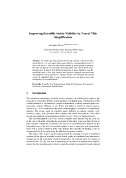 Improving Scientific Article Visibility by Neural Title Simplification