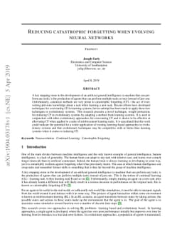 Reducing catastrophic forgetting when evolving neural networks