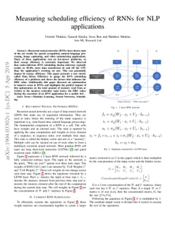 Measuring scheduling efficiency of RNNs for NLP applications