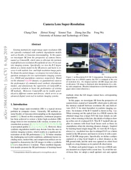 Camera Lens Super-Resolution