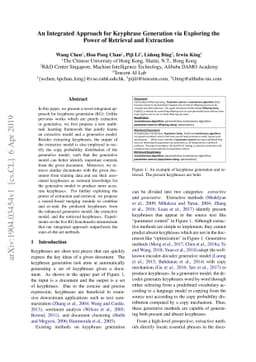 An Integrated Approach for Keyphrase Generation via Exploring the Power
  of Retrieval and Extraction