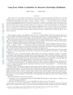 Long-Term Vehicle Localization by Recursive Knowledge Distillation