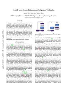 VoiceID Loss: Speech Enhancement for Speaker Verification