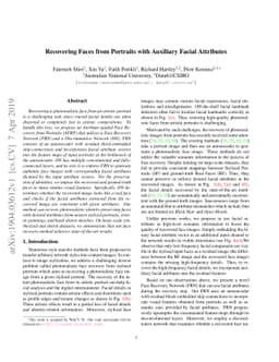 Recovering Faces from Portraits with Auxiliary Facial Attributes