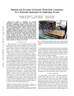 Planning and Execution of Dynamic Whole-Body Locomotion for a Hydraulic
  Quadruped on Challenging Terrain