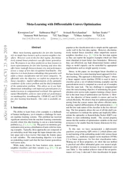 Meta-Learning with Differentiable Convex Optimization
