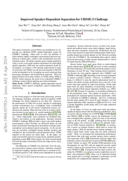Improved Speaker-Dependent Separation for CHiME-5 Challenge