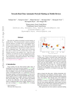 Towards Real-Time Automatic Portrait Matting on Mobile Devices
