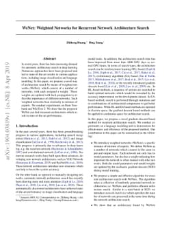 WeNet: Weighted Networks for Recurrent Network Architecture Search