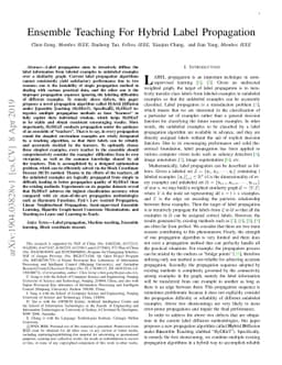 Ensemble Teaching for Hybrid Label Propagation