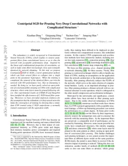Centripetal SGD for Pruning Very Deep Convolutional Networks with
  Complicated Structure