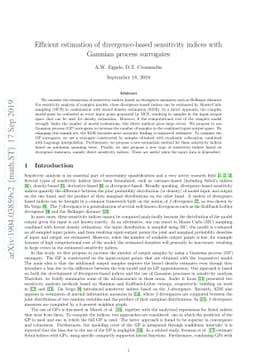 Efficient estimation of divergence-based sensitivity indices with
  Gaussian process surrogates