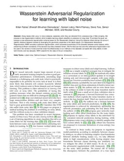 Wasserstein Adversarial Regularization (WAR) on label noise