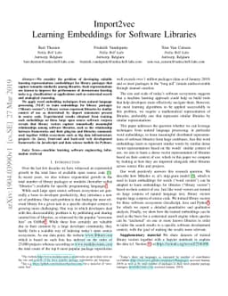 Import2vec - Learning Embeddings for Software Libraries