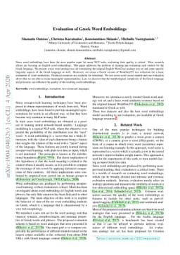 Evaluation of Greek Word Embeddings