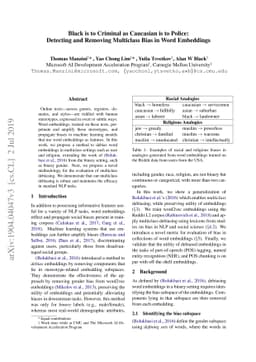Black is to Criminal as Caucasian is to Police: Detecting and Removing
  Multiclass Bias in Word Embeddings