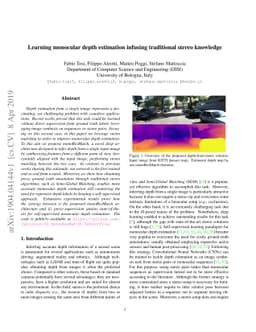 Learning monocular depth estimation infusing traditional stereo
  knowledge