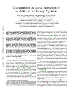Characterizing the Social Interactions in the Artificial Bee Colony
  Algorithm