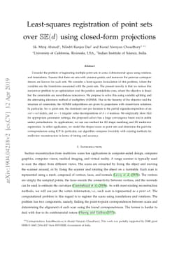 Least-squares registration of point sets over SE (d) using closed-form
  projections
