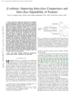 $\mathcal{G}$-softmax: Improving Intra-class Compactness and Inter-class
  Separability of Features