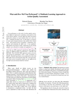 What and How Well You Performed? A Multitask Learning Approach to Action
  Quality Assessment