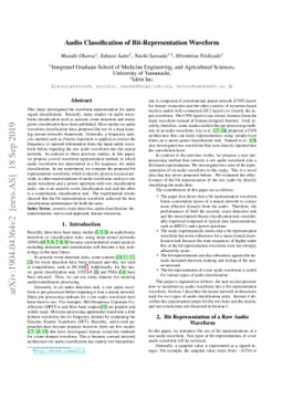 Audio Classification of Bit-Representation Waveform