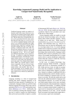 Knowledge-Augmented Language Model and its Application to Unsupervised
  Named-Entity Recognition