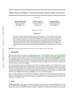 Who Needs Words? Lexicon-Free Speech Recognition