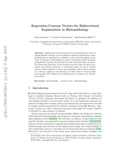 Regression Concept Vectors for Bidirectional Explanations in
  Histopathology