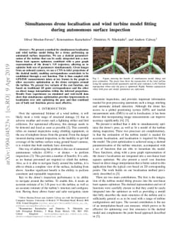 Simultaneous drone localisation and wind turbine model fitting during
  autonomous surface inspection