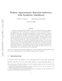 Robust Approximate Bayesian Inference with Synthetic Likelihood