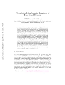 Towards Analyzing Semantic Robustness of Deep Neural Networks