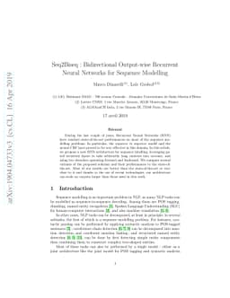 Seq2Biseq: Bidirectional Output-wise Recurrent Neural Networks for
  Sequence Modelling