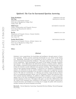 Quizbowl: The Case for Incremental Question Answering